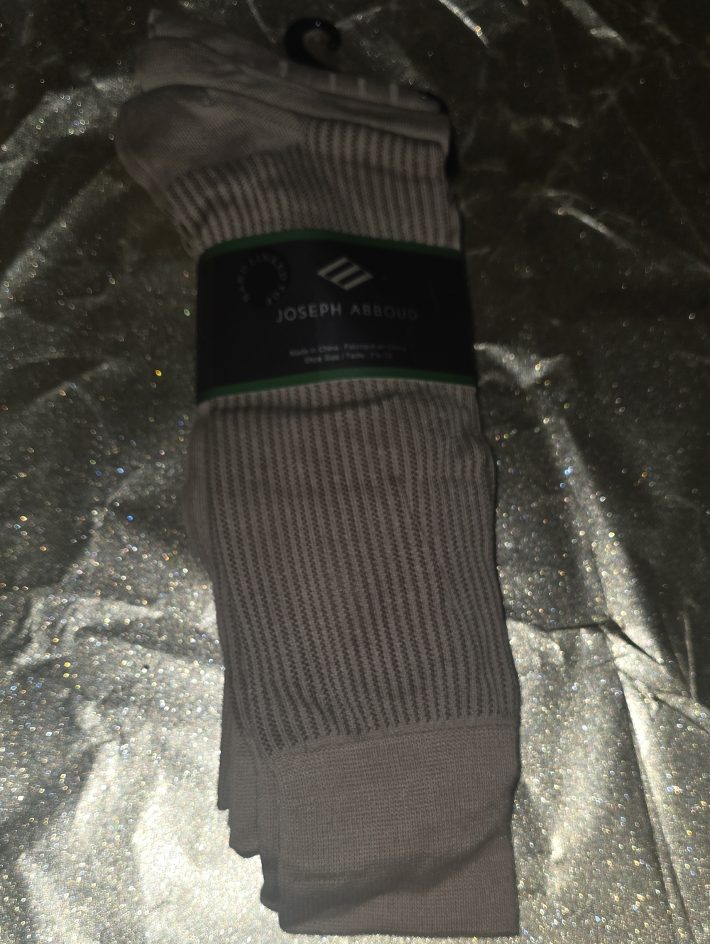 3 Pc Joseph Abboud Men's Light Gray Ribbed Dress Socks#3